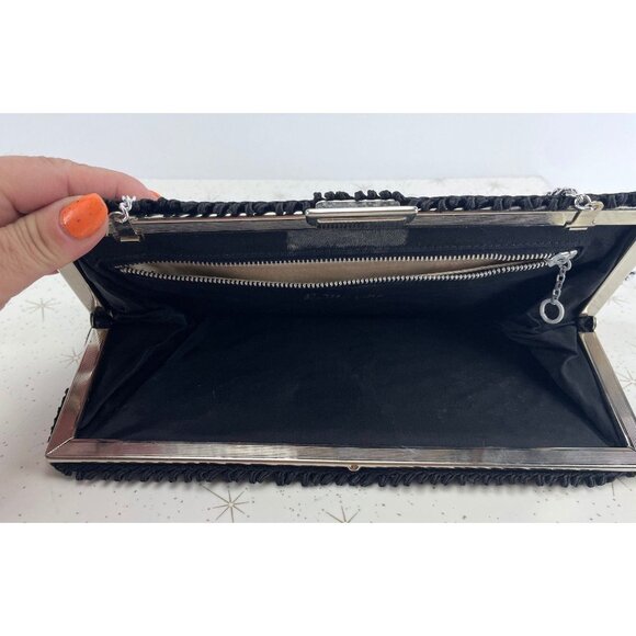 Vintage 50s black purse, La Marquise clutch, Mid Century, formal event - Picture 9 of 10